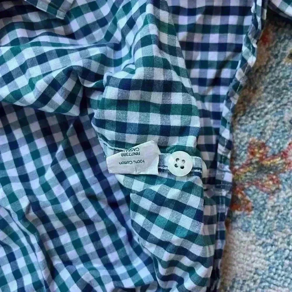 Jcrew checked blue and green button down